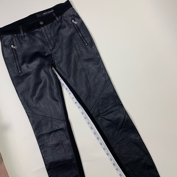 DKNY black pants with faux leather - Picture 3 of 8